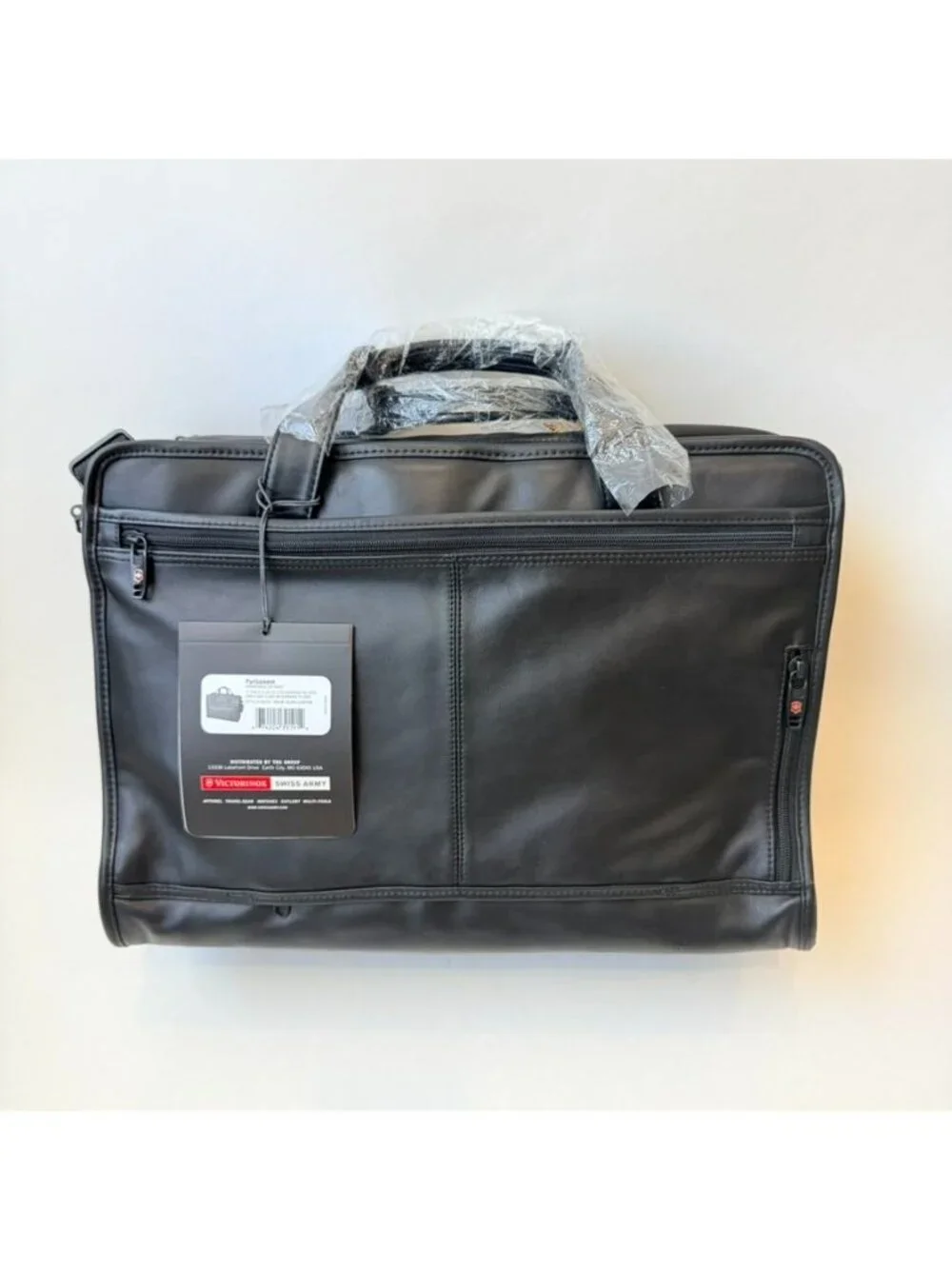 NWT Victorinox Wainwright Attaché Brief Leather Laptop Bag Black